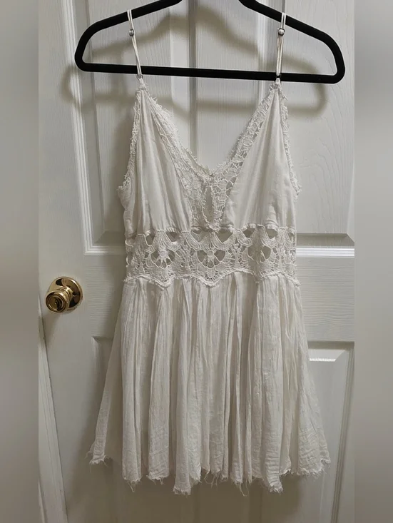 Free People Ivory Crochet Mini Dress - Picture 4 of 9